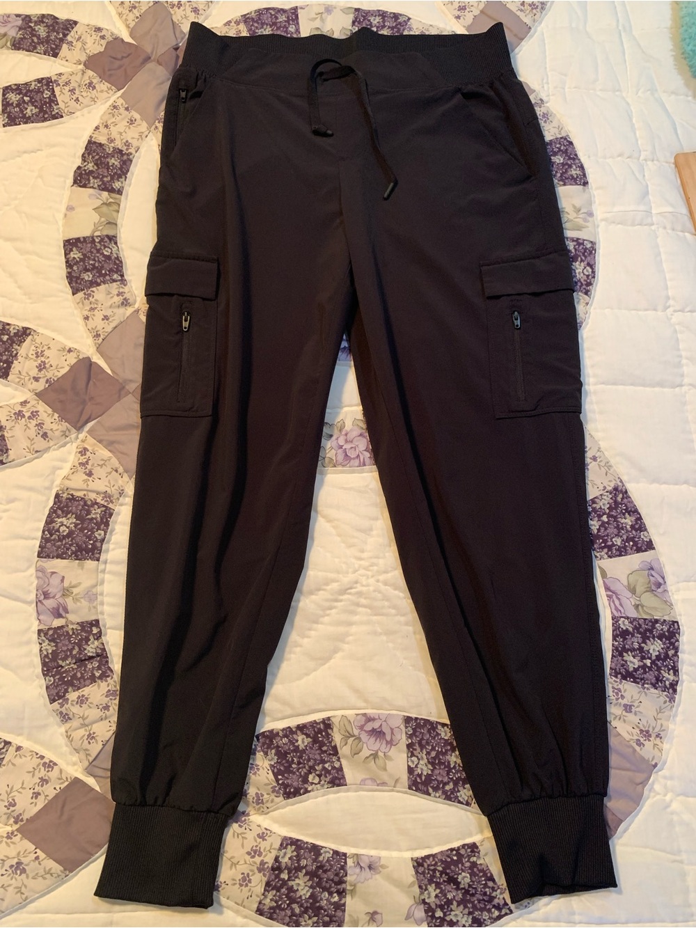 all in motion Black Cargo Joggers with Ribbed Cuffs